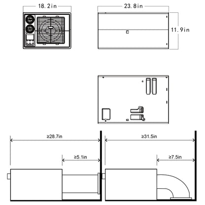 VELIT 2000U - 12V / 24V / 48V - Under-Bench Off Grid Air Conditioner