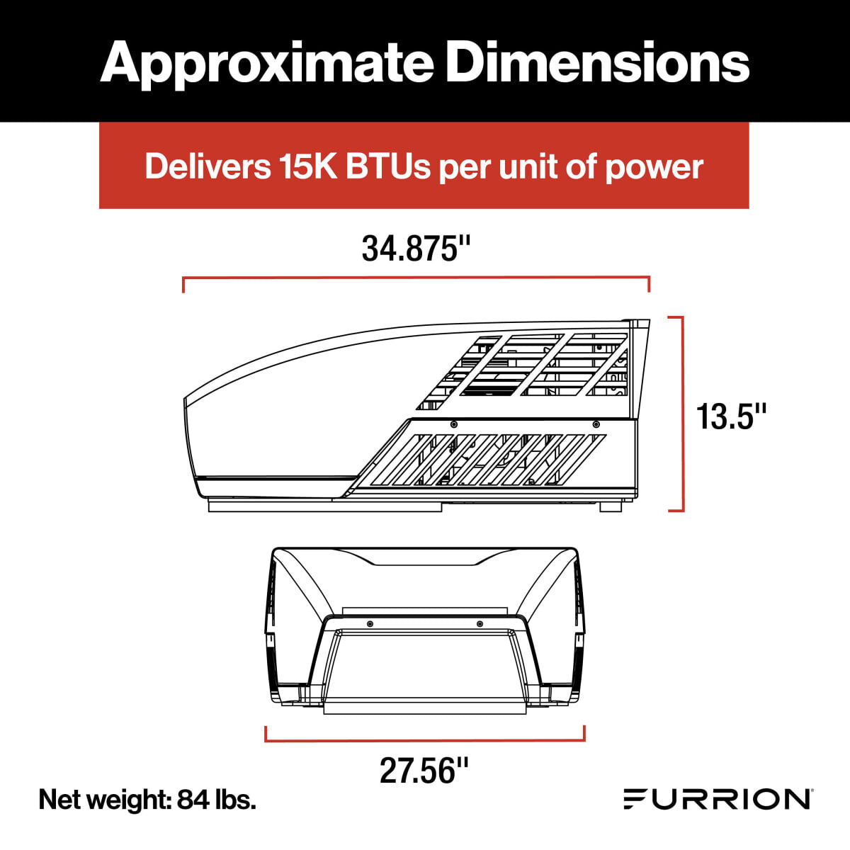 Furrion Chill® HE 15K RV Roof Air Conditioner (R32) - White #FACR15HESA2-PS-AM
