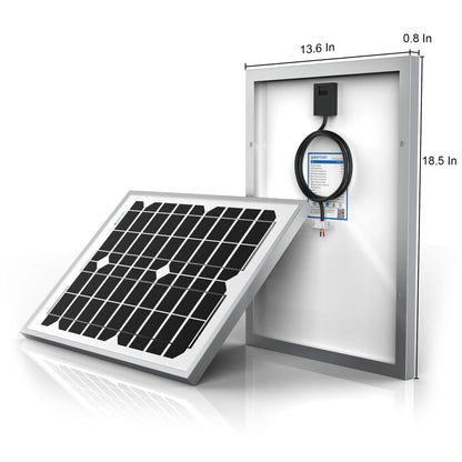 ACOPOWER 20 Watt Mono Solar Panel for 12V Battery Charging, Off Grid