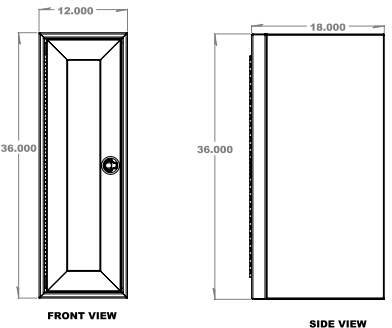 12" Single Door Base Cabinet (Shallow) - 12" x 18" x 36"