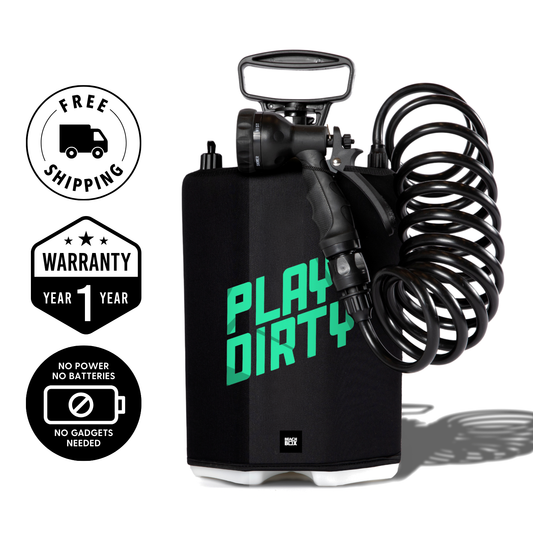 BeachBox Portable Camping Shower Tank - 'Play Dirty' / Black