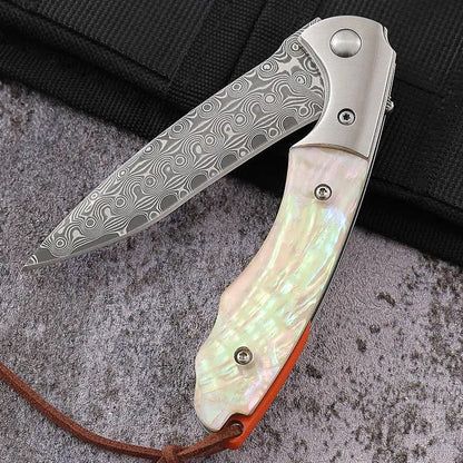 Pearl Japanese VG10 Pocket Knife with Clip & Mother of Pearl Handle