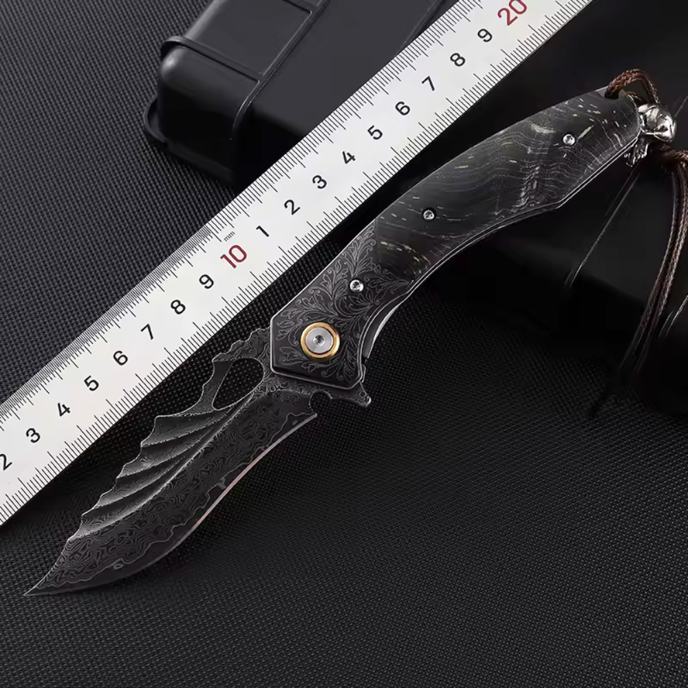 Condor VG10 Japanese Damascus Pocket Knife with Stained Maple Burl handle