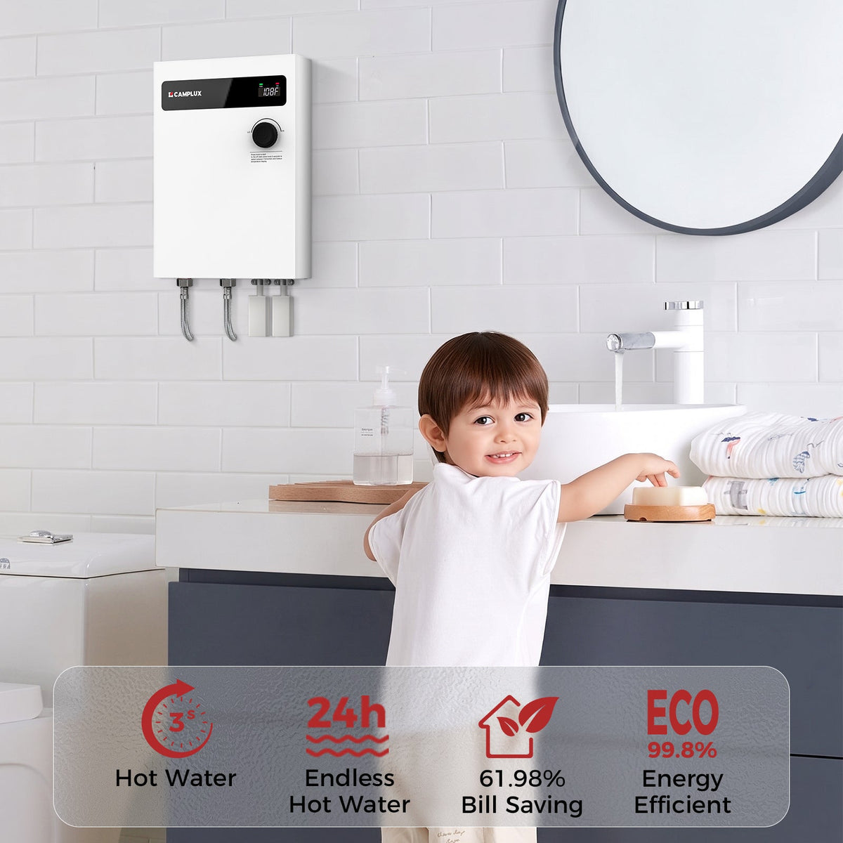 Camplux Residential Tankless Electric Water Heater