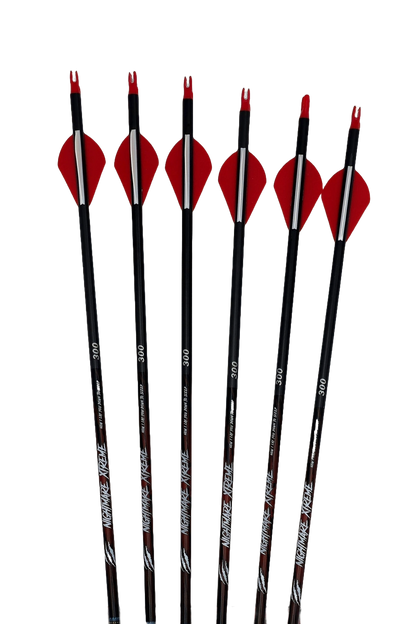 NIGHTMARE XTREME 300 / 350 / 400/ 500 spine Arrow 12/Pack Fletched