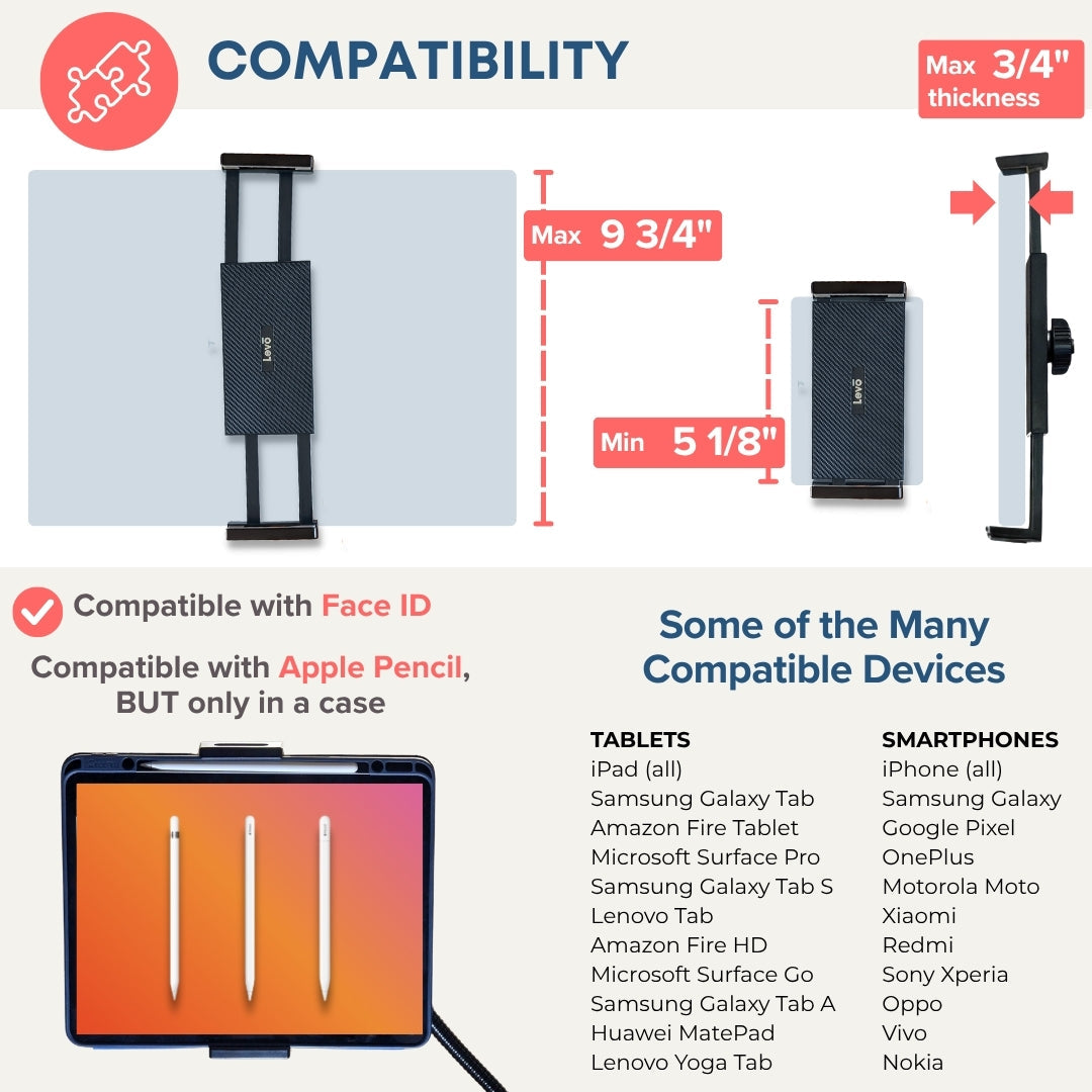 NEW - LEVO Gooseneck Tablet Floor Stand WITH Casters