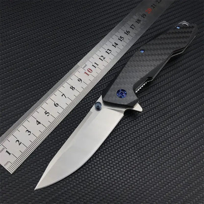 Manta Pocket Knife with Carbon Fiber Handle & Leather Sheath