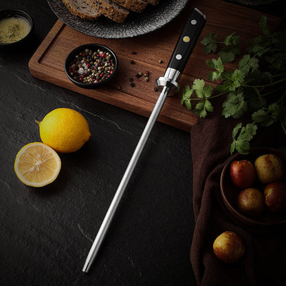 Professional Diamond Knife Sharpener 10 inch German Stainless Steel Black G10 Fiber