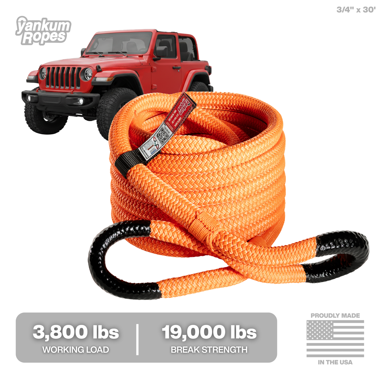 Hi-Vis Kinetic Recovery Rope