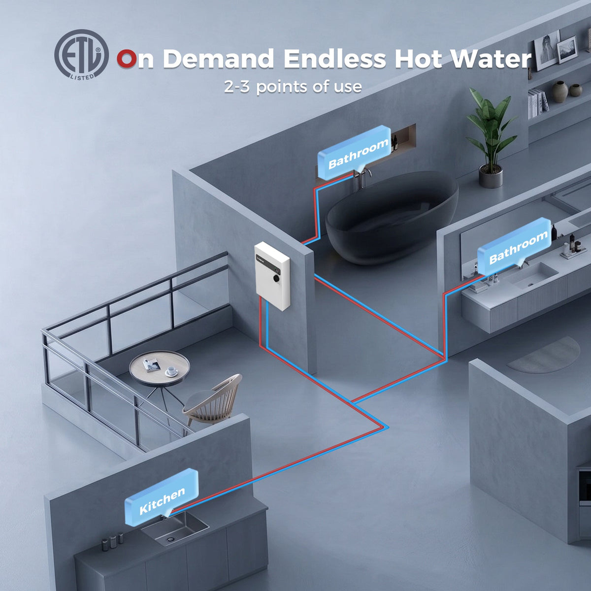 Camplux Residential Tankless Electric Water Heater