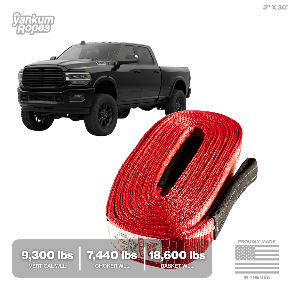 3" Heavy Duty Tow Strap