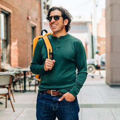 Men's Midweight Merino Wool Henley | 100% Merino Wool