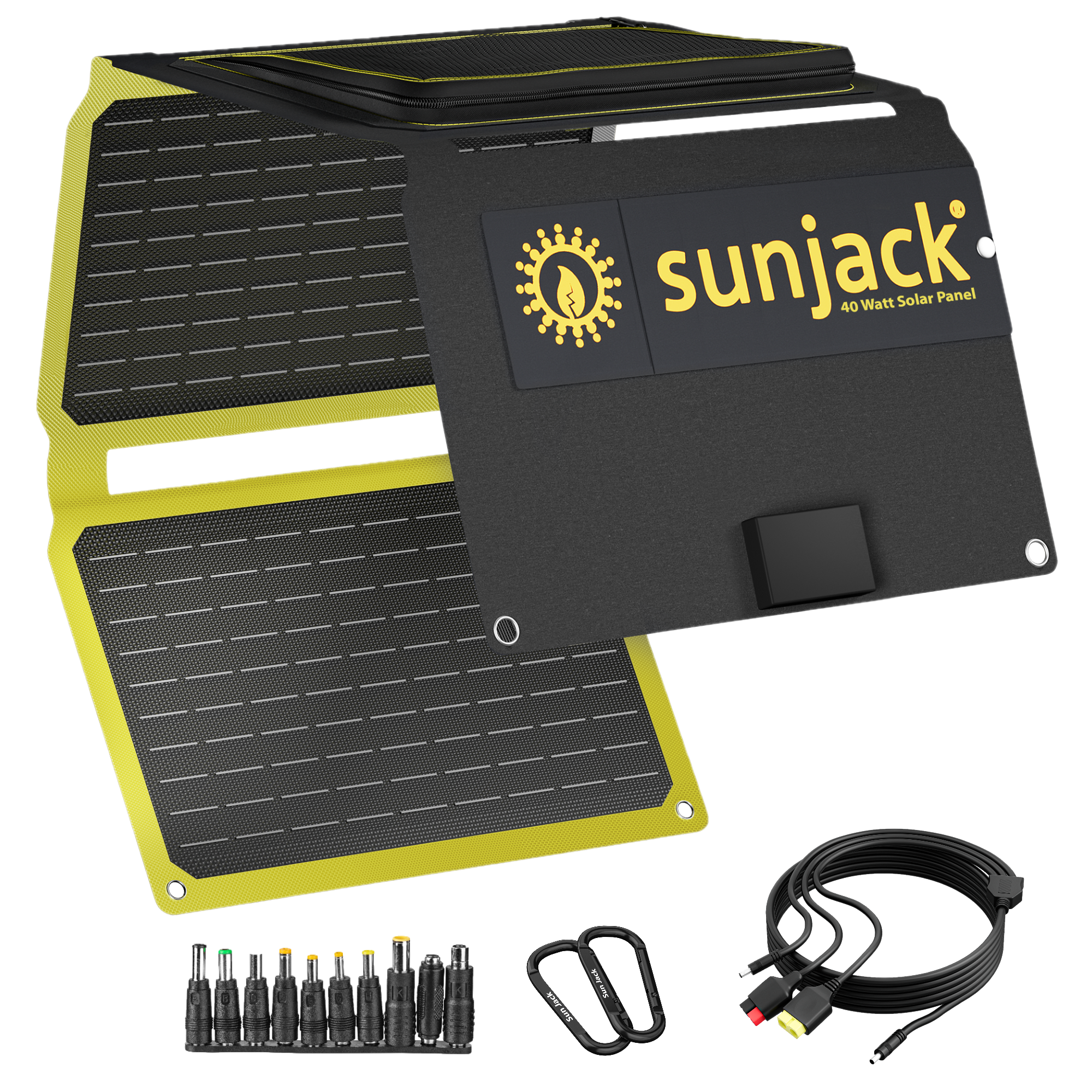 SunJack 40 Watt ETFE Foldable Portable Solar Panel Charger with Kickst ...