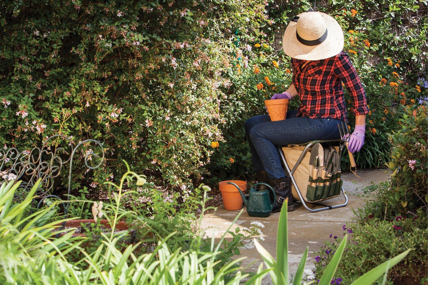 Gardener Folding Seat with Tools