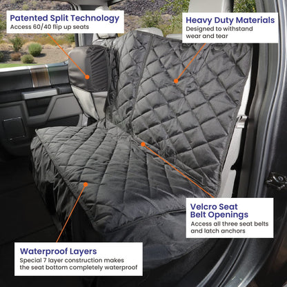 4Knines Crew Cab Truck Seat Cover with Hammock for Fold Up Seats