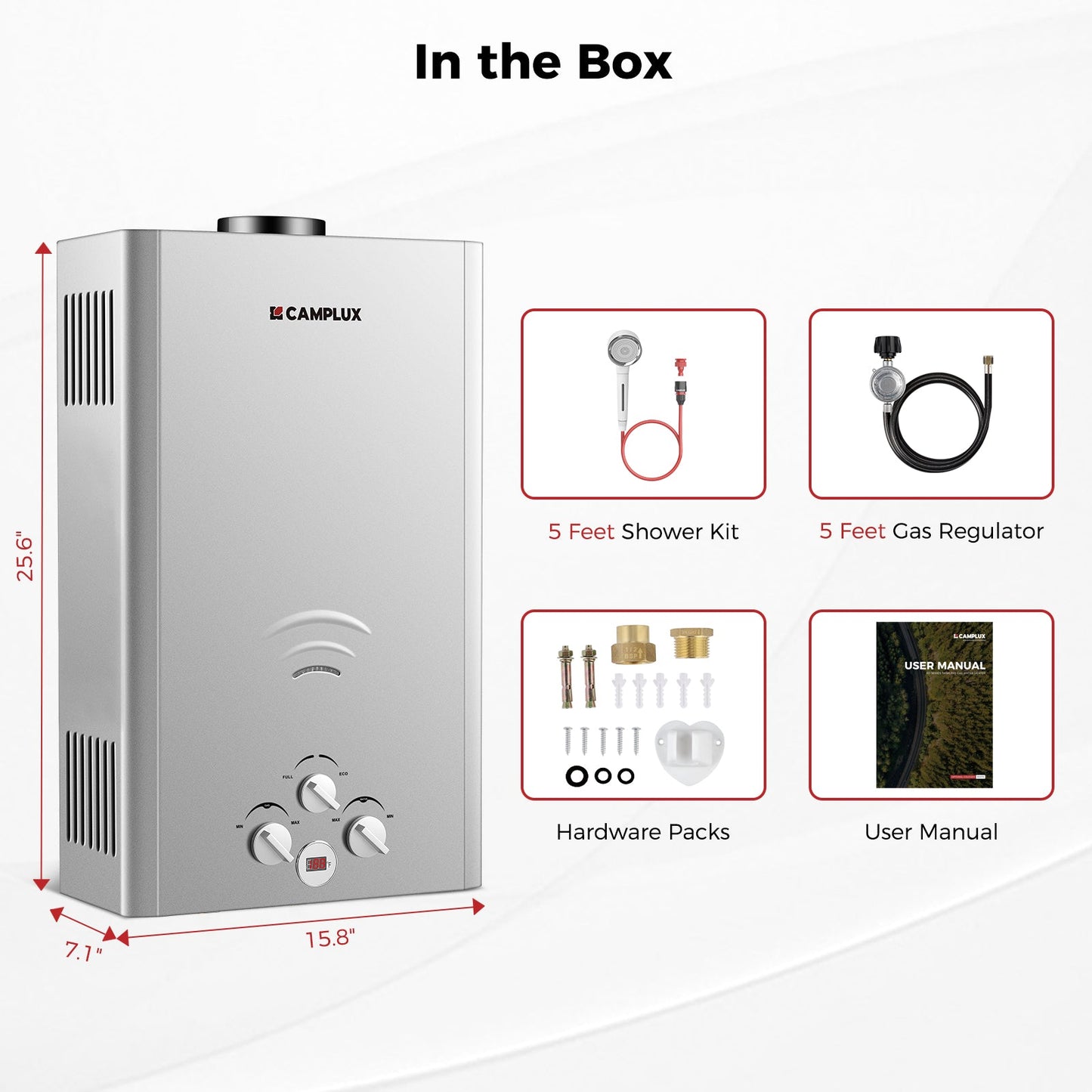 Camplux BW422G Camping Water Heater Propane