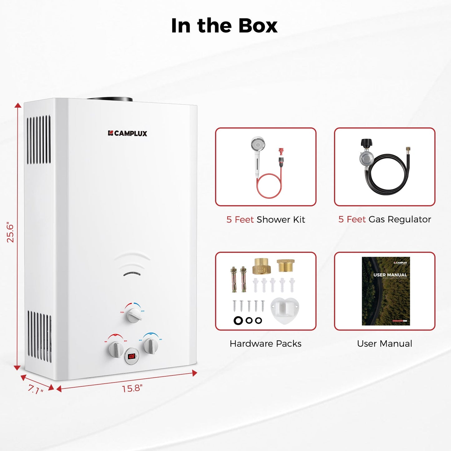 Camplux BW422 Camping Water Heater Propane
