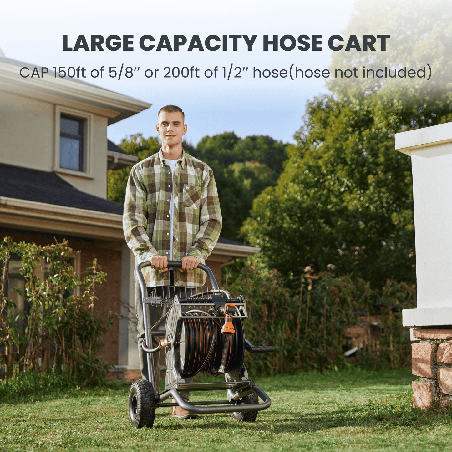 Giraffe Tools Garden Hose Reel Cart-2 Wheels