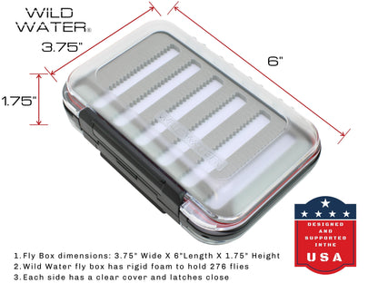 Dry Fly Assortment, 72 Dry Flies | 2 Sided Fly Box | Wild Water Fly Fishing