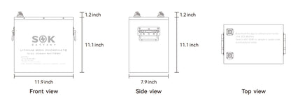 SOK 12V 206Ah LiFePO4 Battery | Built-In Heater & Bluetooth