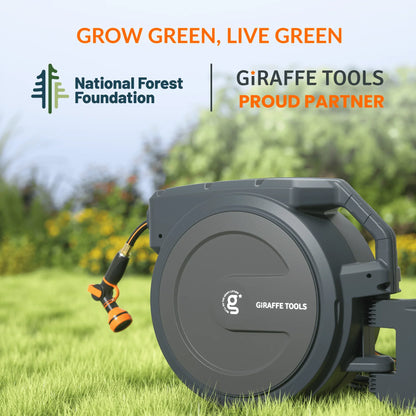 Giraffe Tools Retractable Garden Hose Reel-1/2in-100ft