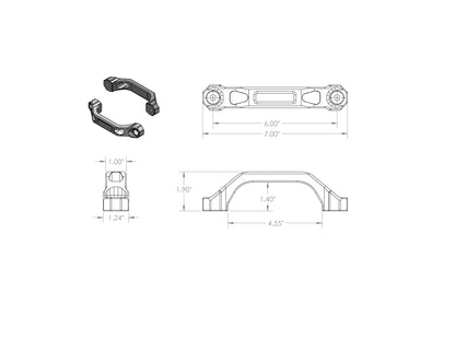 6" Billet Grab Handles - Pair