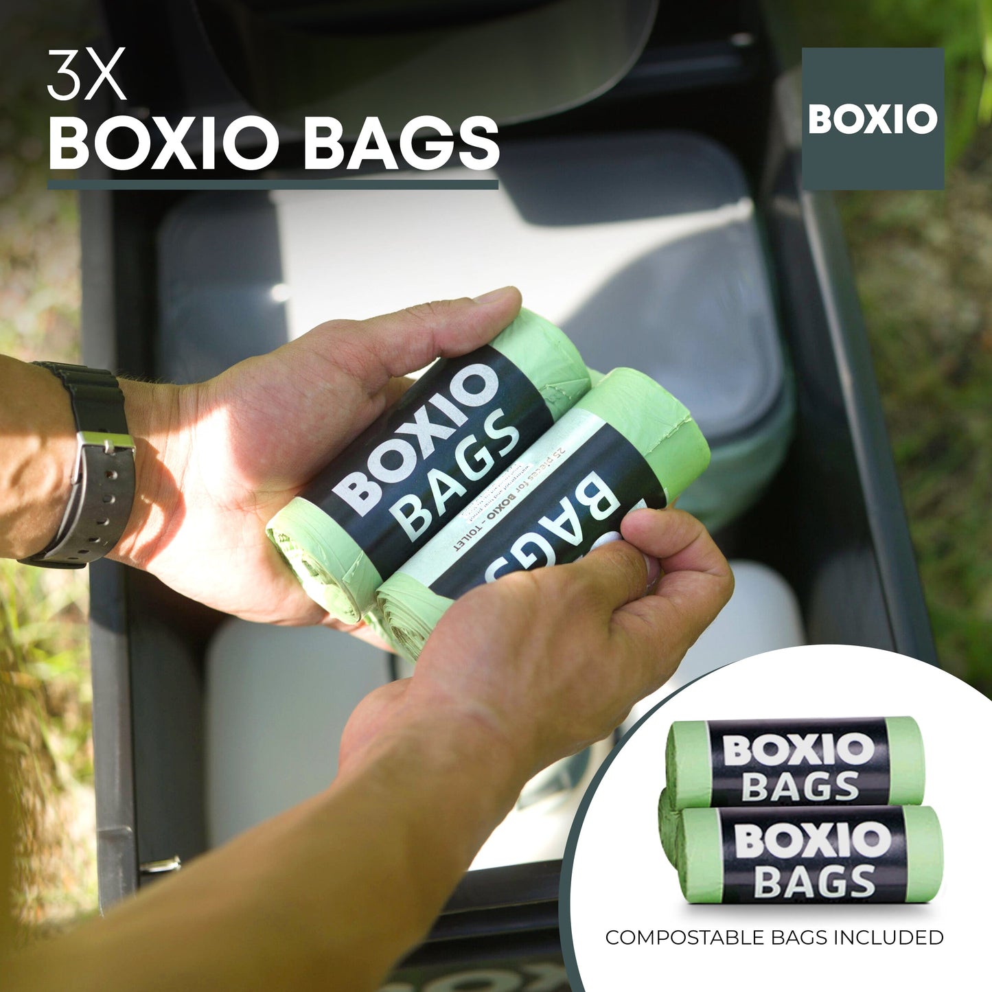 BOXIO - TOILET MAX+ | Composting Toilet Starter Kit With Additional Storage