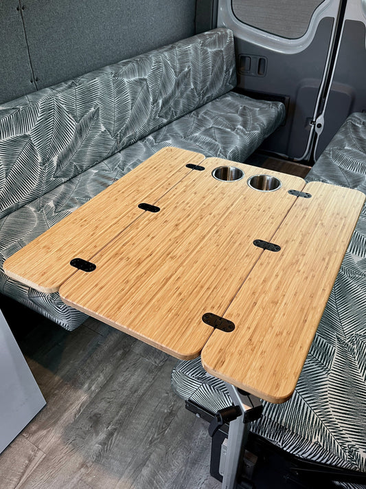 The Elite Bamboo Table 3/4" Thick For Camper Vans and RVs