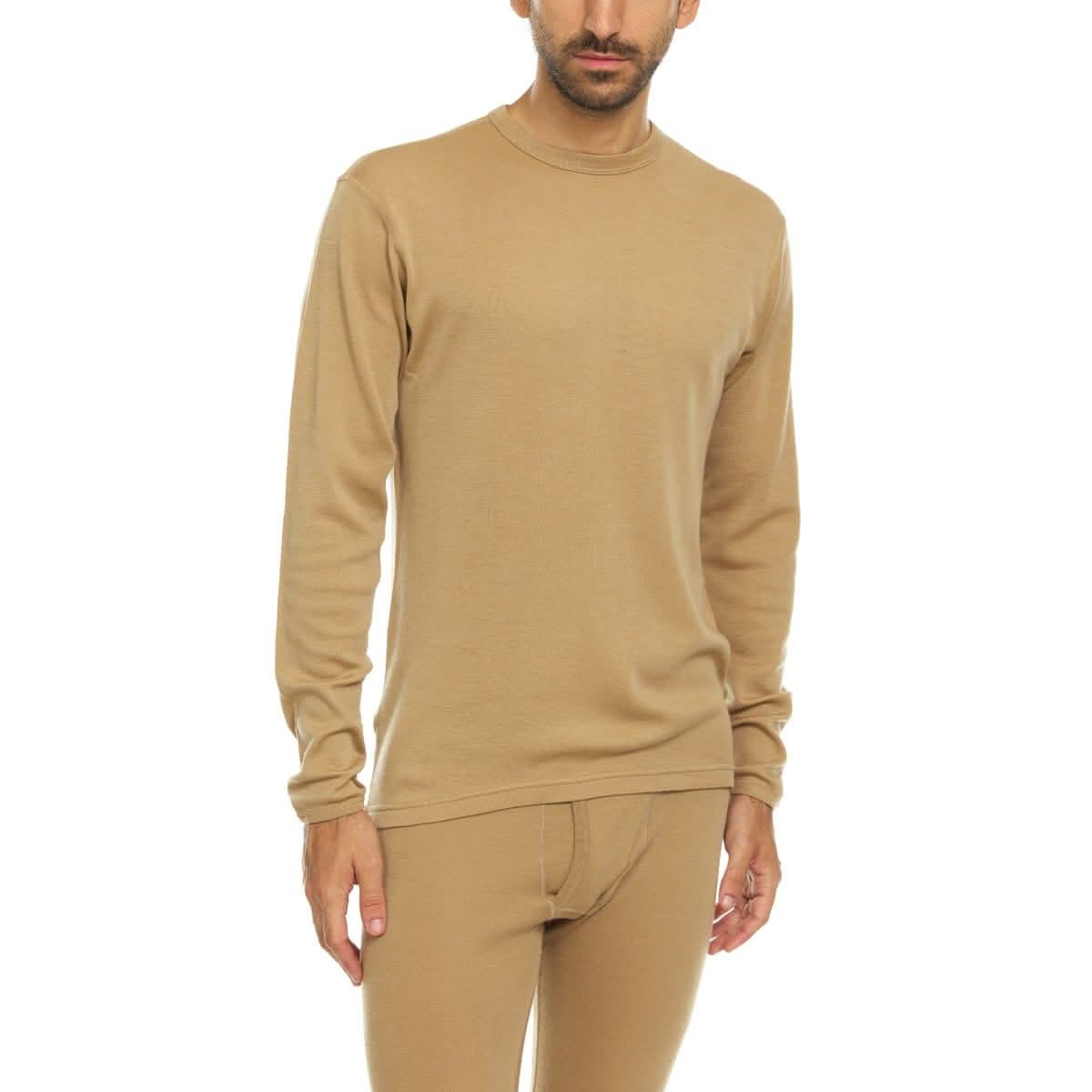 Men's Wool Thermal Top Midweight Base Layer - 100% Merino Wool