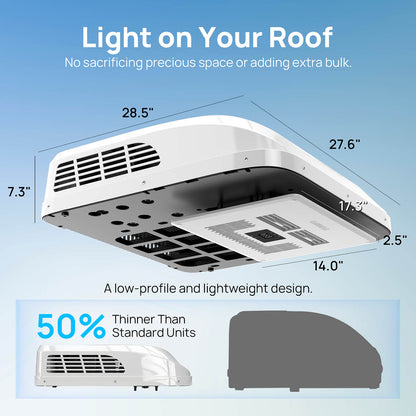 Greenland 9,000 BTU 12V DC Inverter Rooftop RV Air Conditioner (R32)