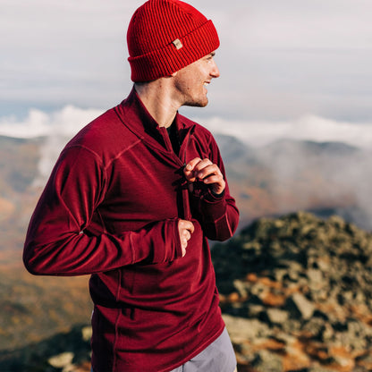 Midweight Men's Wool 1/4 Zip -  100% Merino Wool