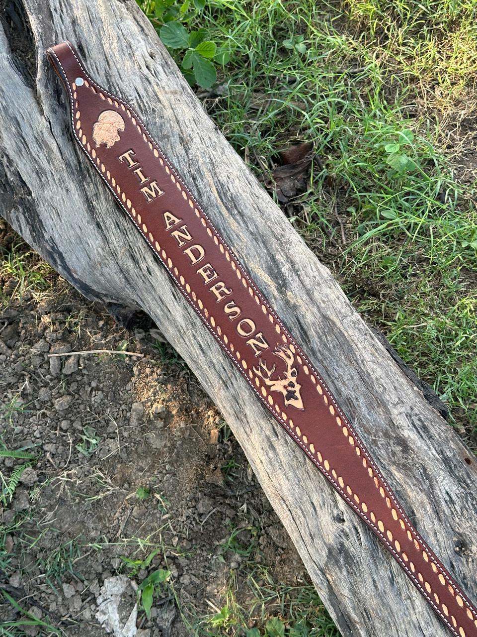 Custom Handmade Tooled Rifle Sling - Personalized