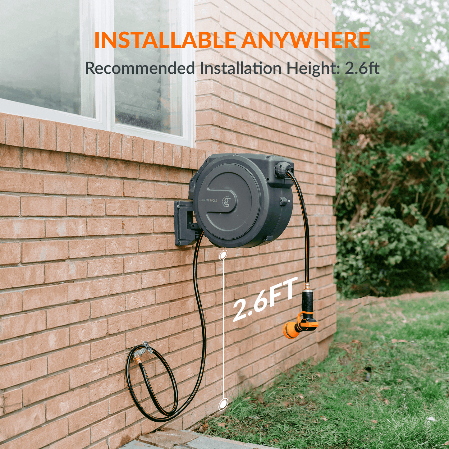 Retractable Garden Hose Reel-5/8in-90ft