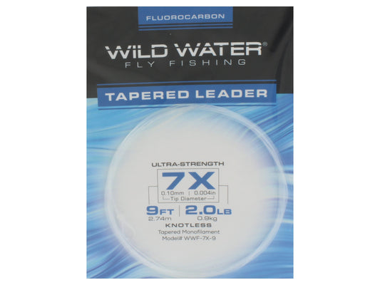 7X Fluorocarbon Leader, 9' | 3 Pack | Wild Water Fly Fishing