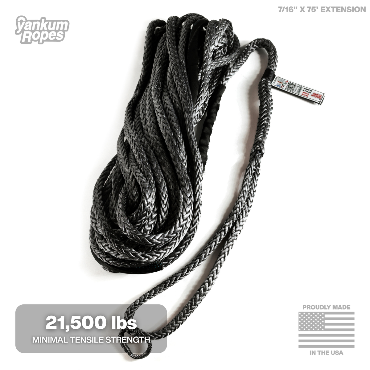7/16" x 75' Winch Line Extension HMPE
