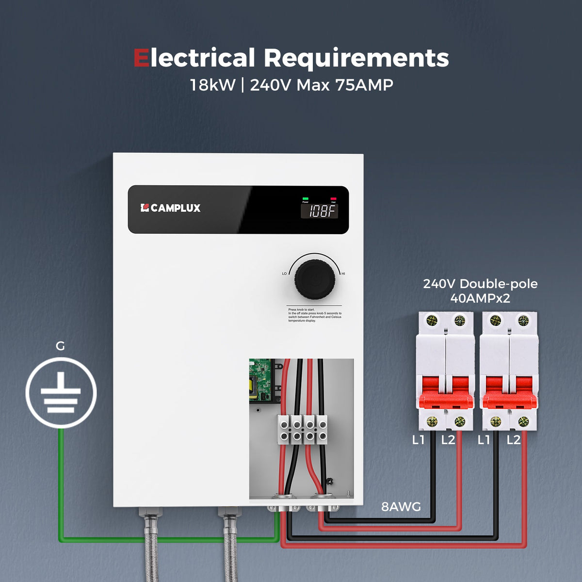 Camplux Residential Tankless Electric Water Heater