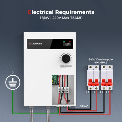 Camplux Residential Tankless Electric Water Heater