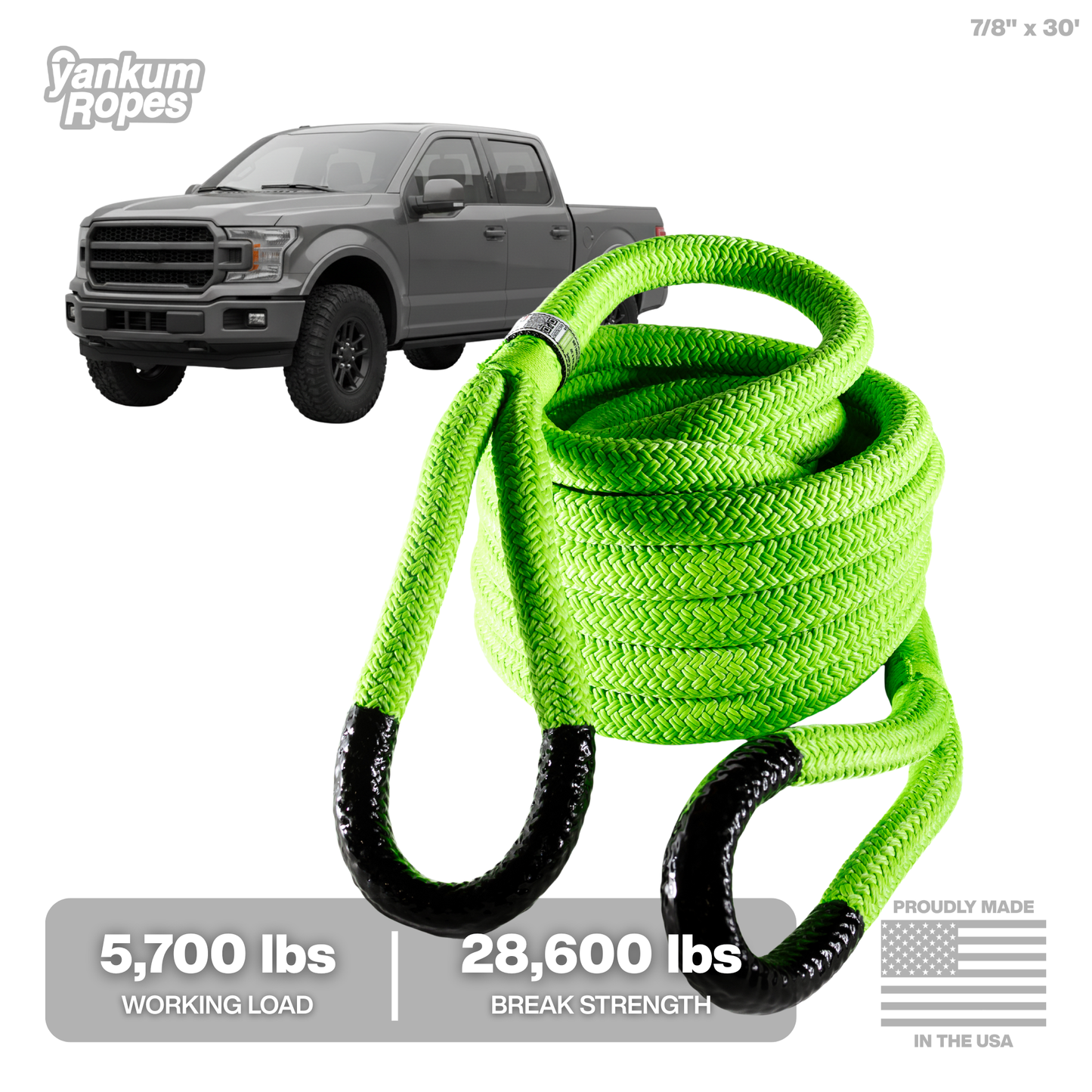 Hi-Vis Kinetic Recovery Rope