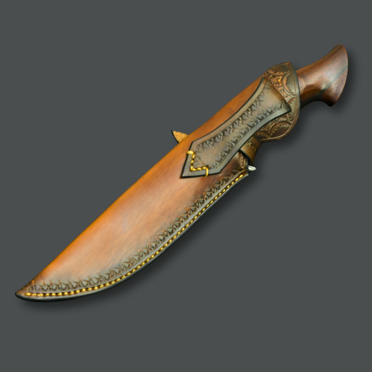 Aphrodite Japanese Hunting Utility Knife with Exotic Sandalwood Handle