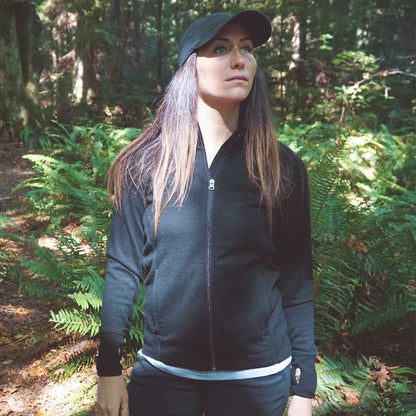 Women's Heavyweight Wool Full-Zip Sweater Top - 100% Merino Wool