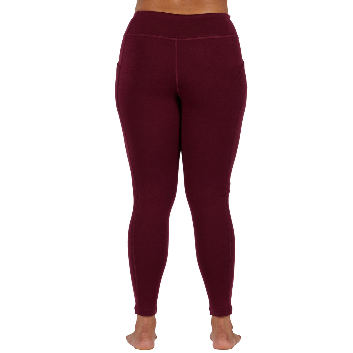 Women's Heavyweight Wool Leggings With Pockets Thermal Base Layer Bottom - 100% Merino Wool