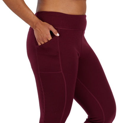 Women's Heavyweight Wool Leggings With Pockets Thermal Base Layer Bottom - 100% Merino Wool