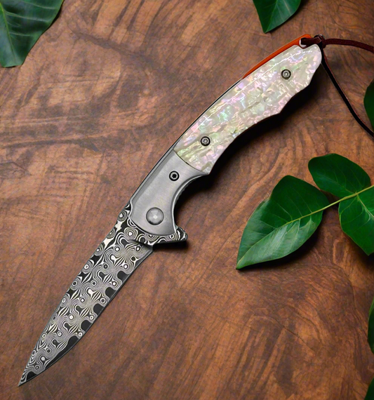 Pearl Japanese VG10 Pocket Knife with Clip & Mother of Pearl Handle