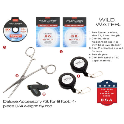 CNC Fly Reel Fly Fishing Kit, 3/4wt Rod | 9ft | 4-piece | Wild Water Fly Fishing