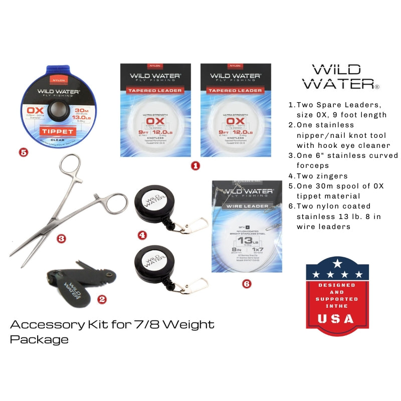 CNC Fly Reel Fly Fishing Kit, 7/8wt Rod | 9ft | 4-piece | Wild Water Fly Fishing