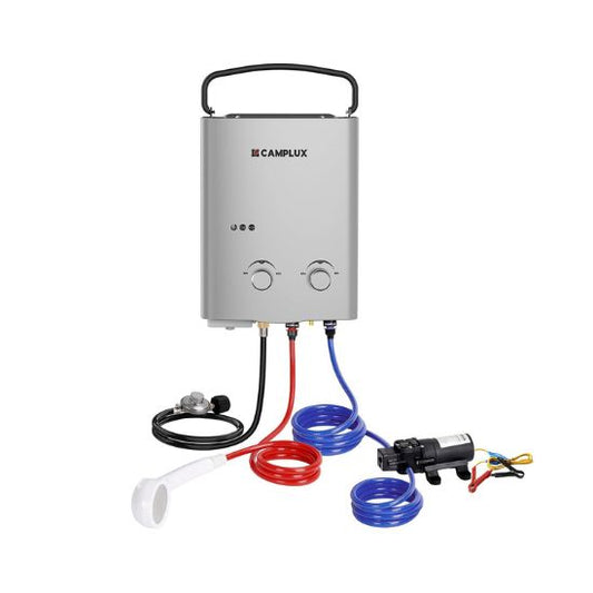 Camplux Propane Off-Grid Portable Water Heater for RV, Trailer & Camper - Silver