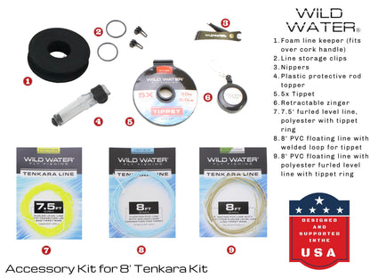 Tenkara Fly Fishing Kit, 8 ft Rod| Wild Water Fly Fishing