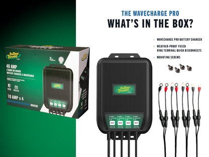 WaveCharge Pro 4-Bank 12V,  40 AMP Battery Charger