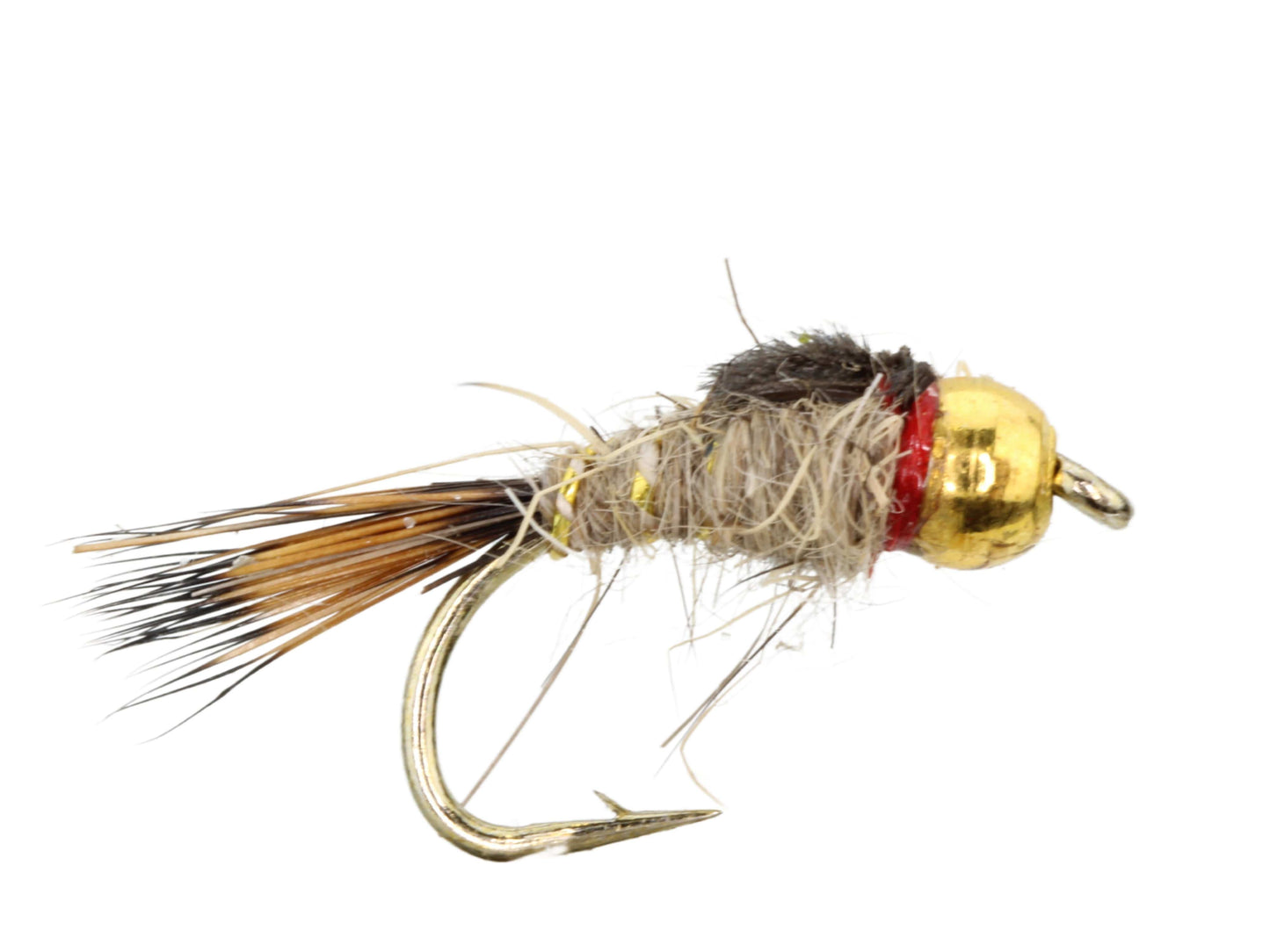 Gold Ribbed Hare's Ear Bead Head Nymph, Size 14 | Qty. 6 | Wild Water Fly Fishing