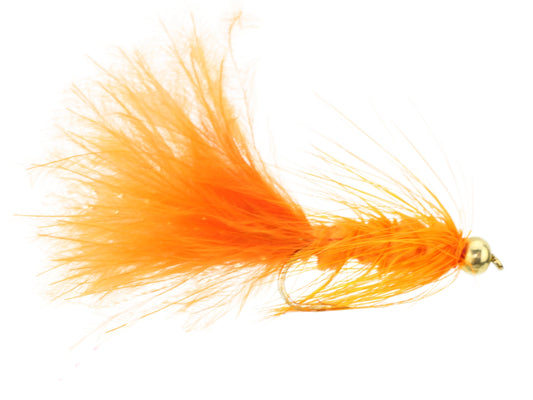 Bead Head Wooly Bugger, Size 10 | Orange | Qty. 6 | Wild Water Fly Fishing